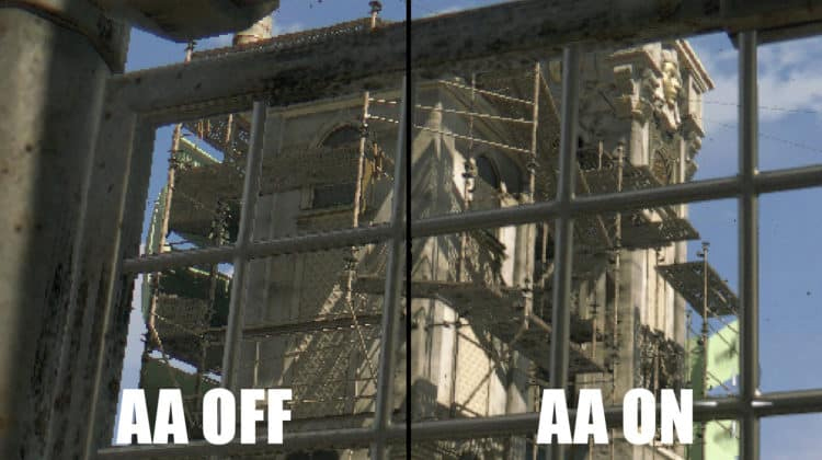 image avec et sans anti-aliasing